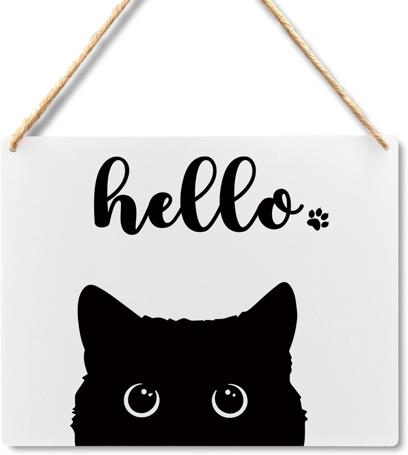 Lacosu Wall Pediment Cat Welcome Sign 10x8 Inches