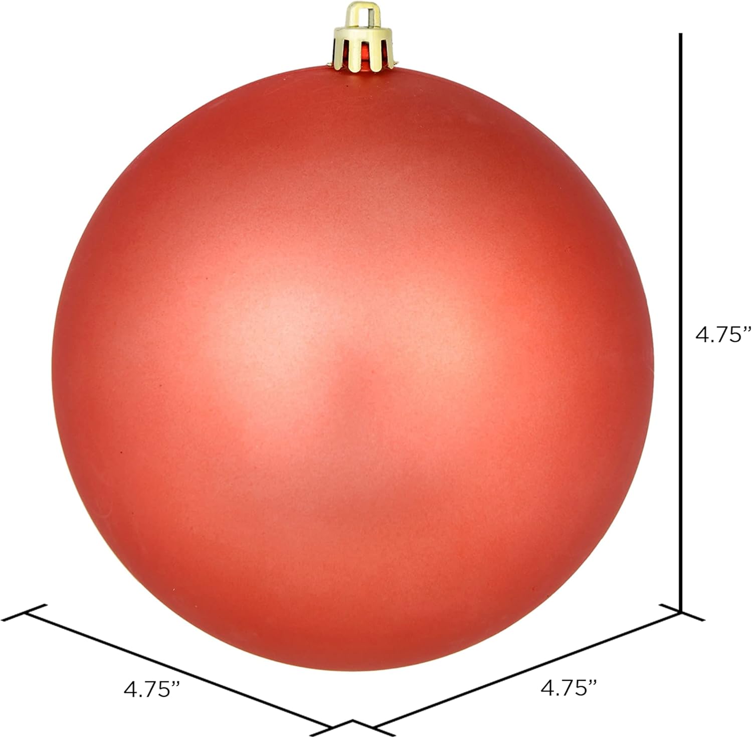 Vickerman 475 Coral Matte Ball Ornament 4Pack