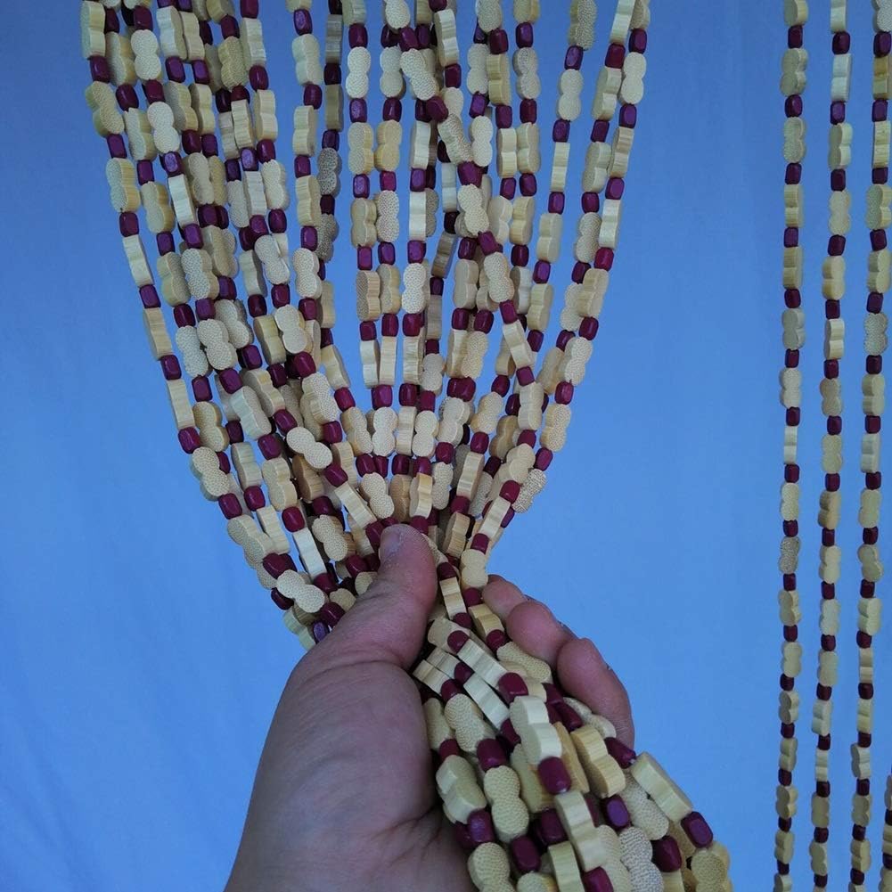 OKUOKA 39 Strands Wood Bead Curtain for Doorway