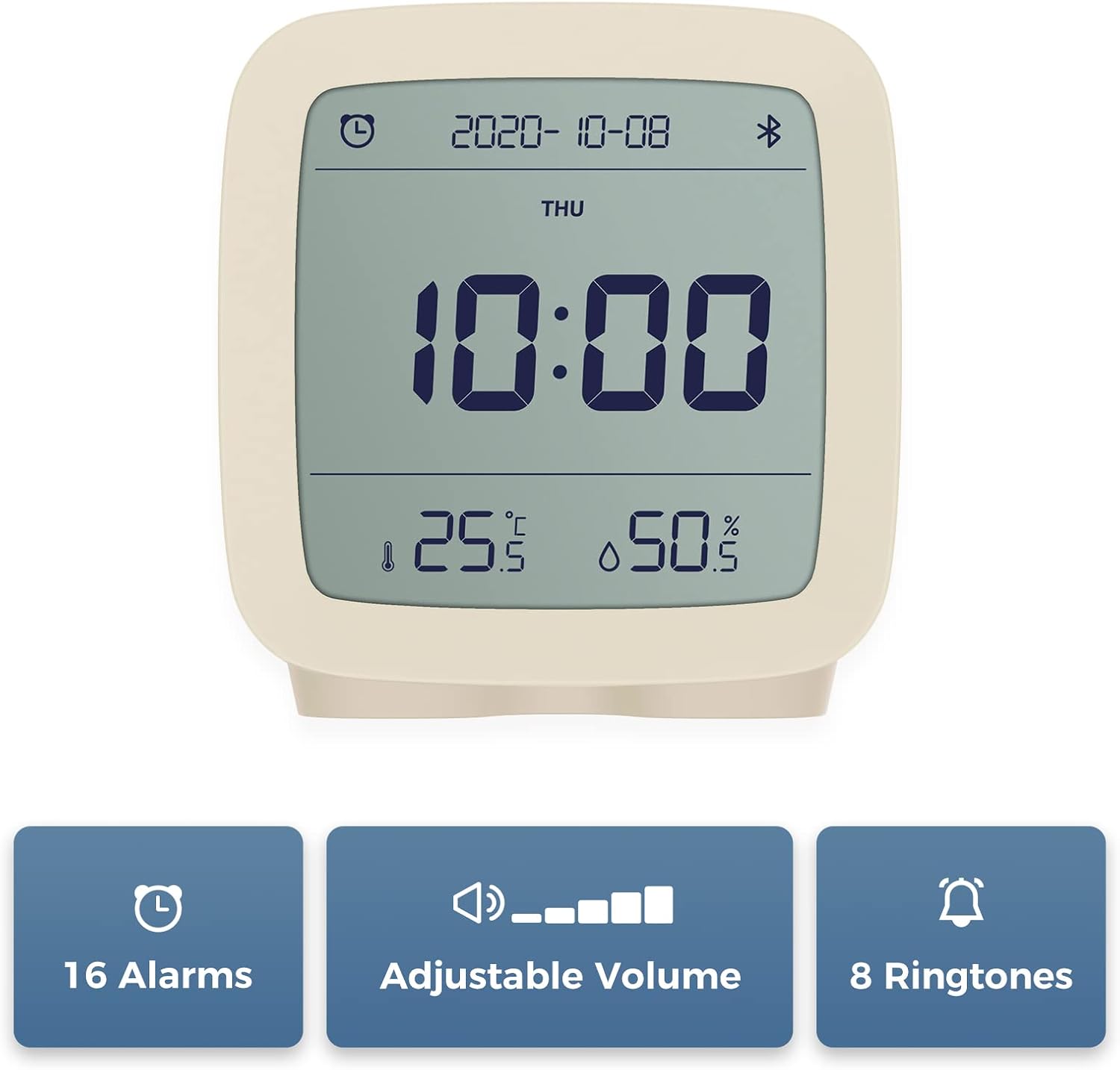 Qingping Smart Bluetooth Alarm Clock with Temperature and Humidity Display 1