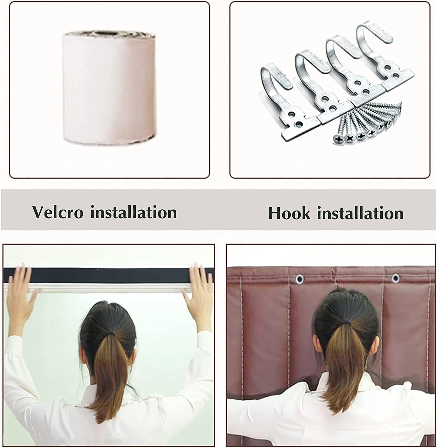 Cotton Door Curtain 120x240cm Soundproof Thermal Panel