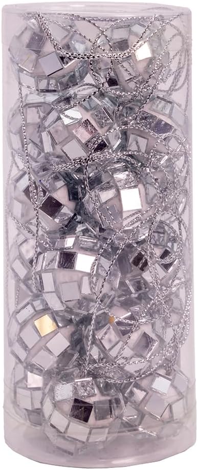 Kurt Adler 24-Piece Glass Silver Mirrored Ball Ornament Set