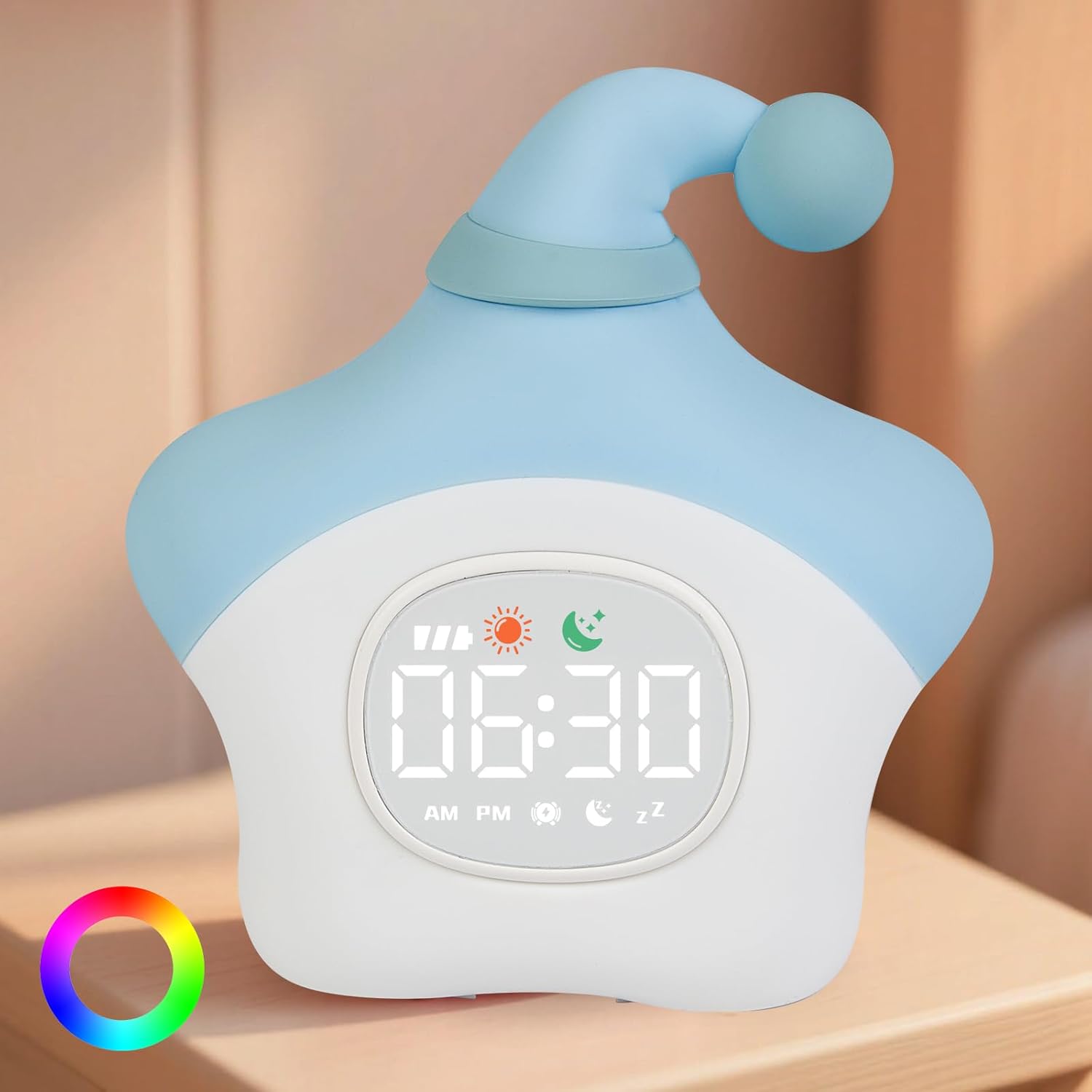 Star Alarm Clock with Night Light for Kids