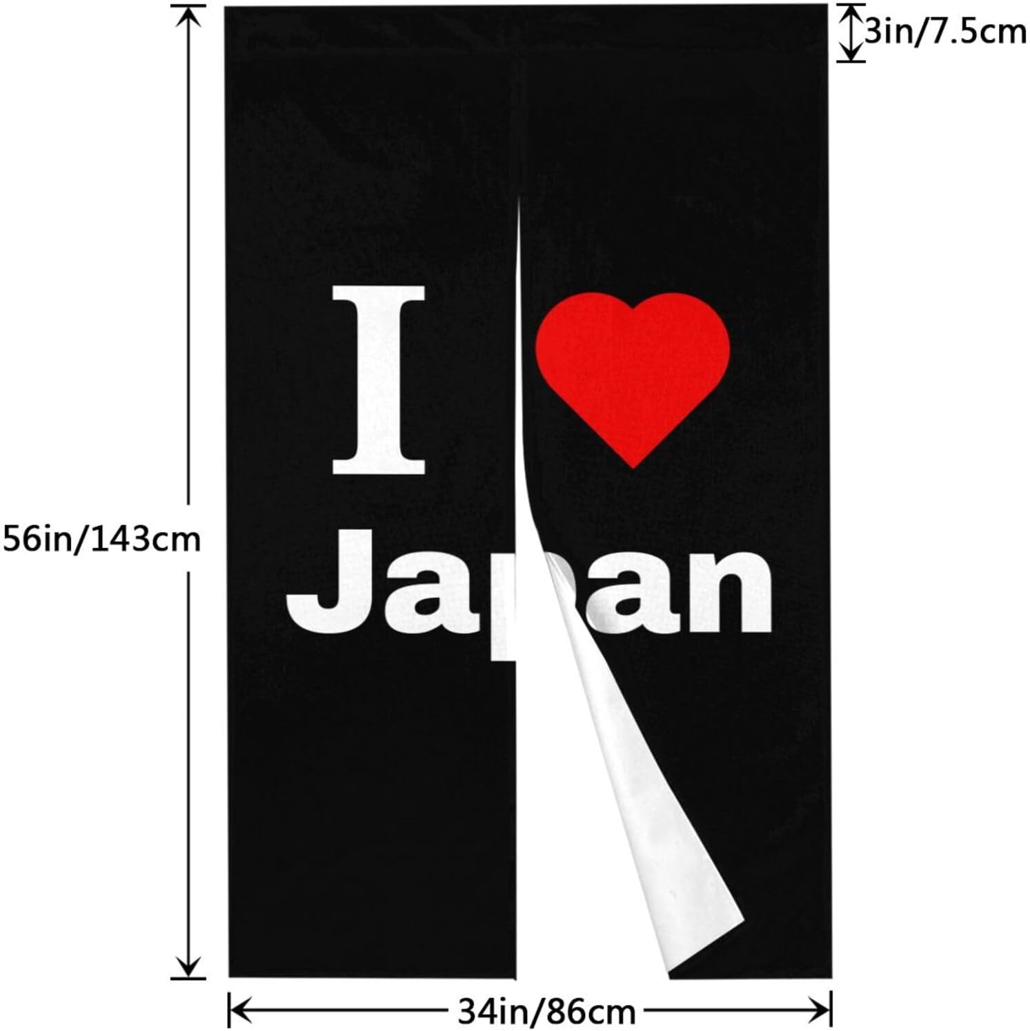 I Love Japan Blackout Curtains for Door 34x56in