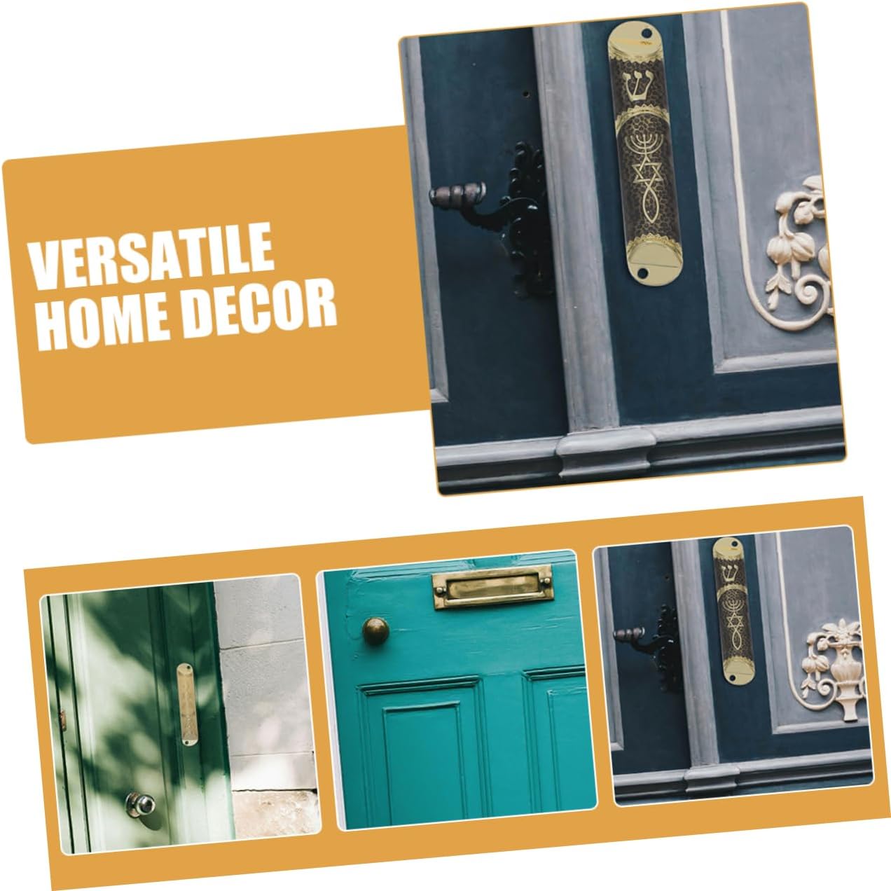 Wakauto 2 Sets Zinc Alloy Mezuzah Door Blessing Decor