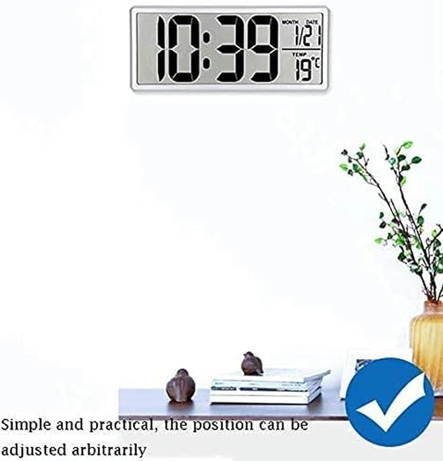 Creative Multifunction Desktop Alarm Clock with 14-Inch LCD Display