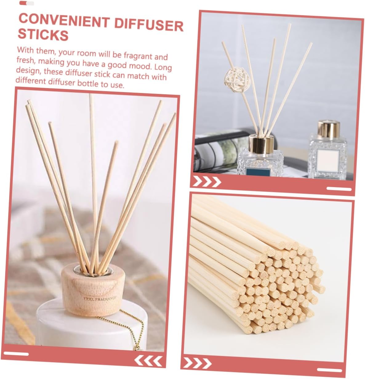 Cabilock 100pcs Natural Aromatherapy Rattan Diffuser Sticks