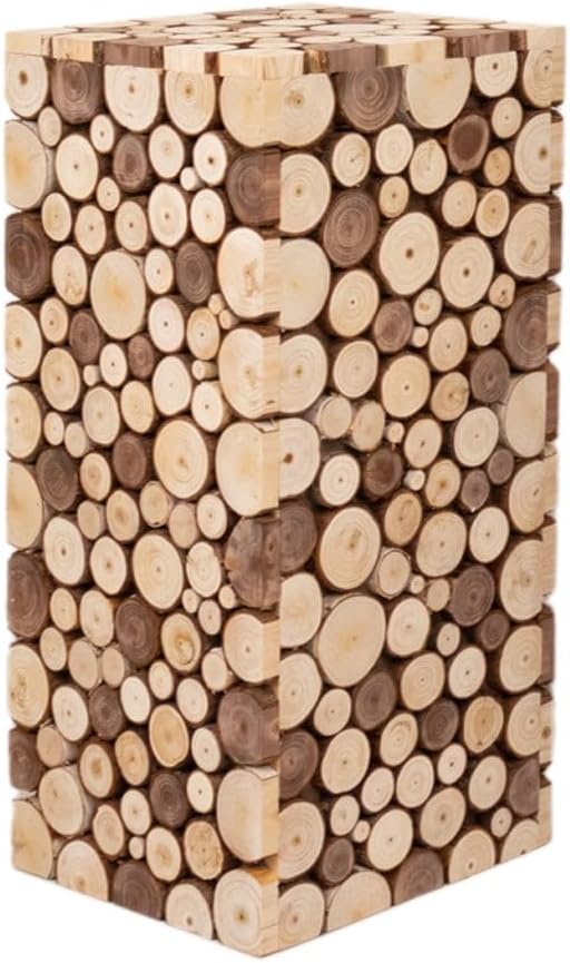 Efavormart Natural Wooden Slices Pedestal Stand 24 Inch