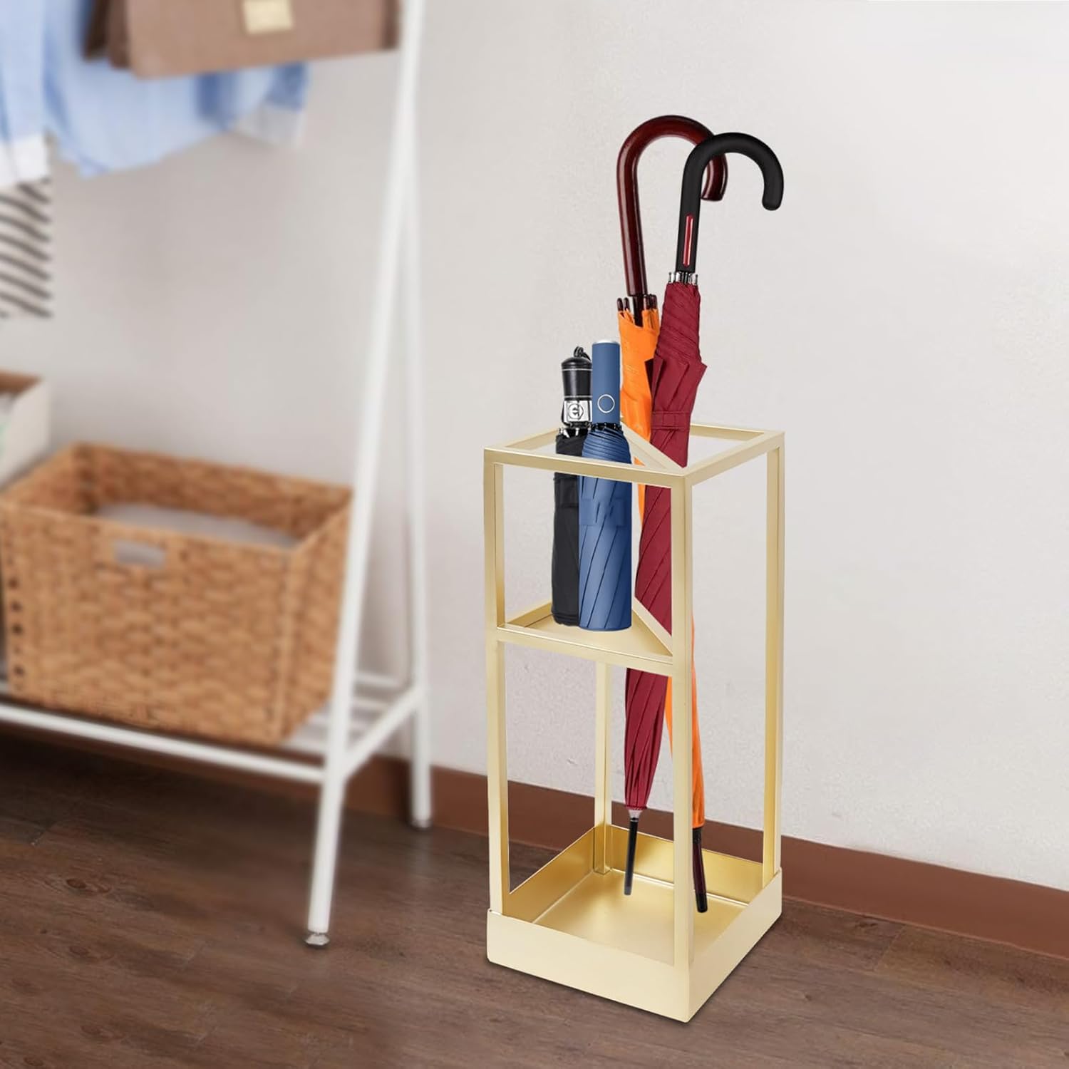 DouSeiAi Umbrella Rack 20 Inch Tall Gold