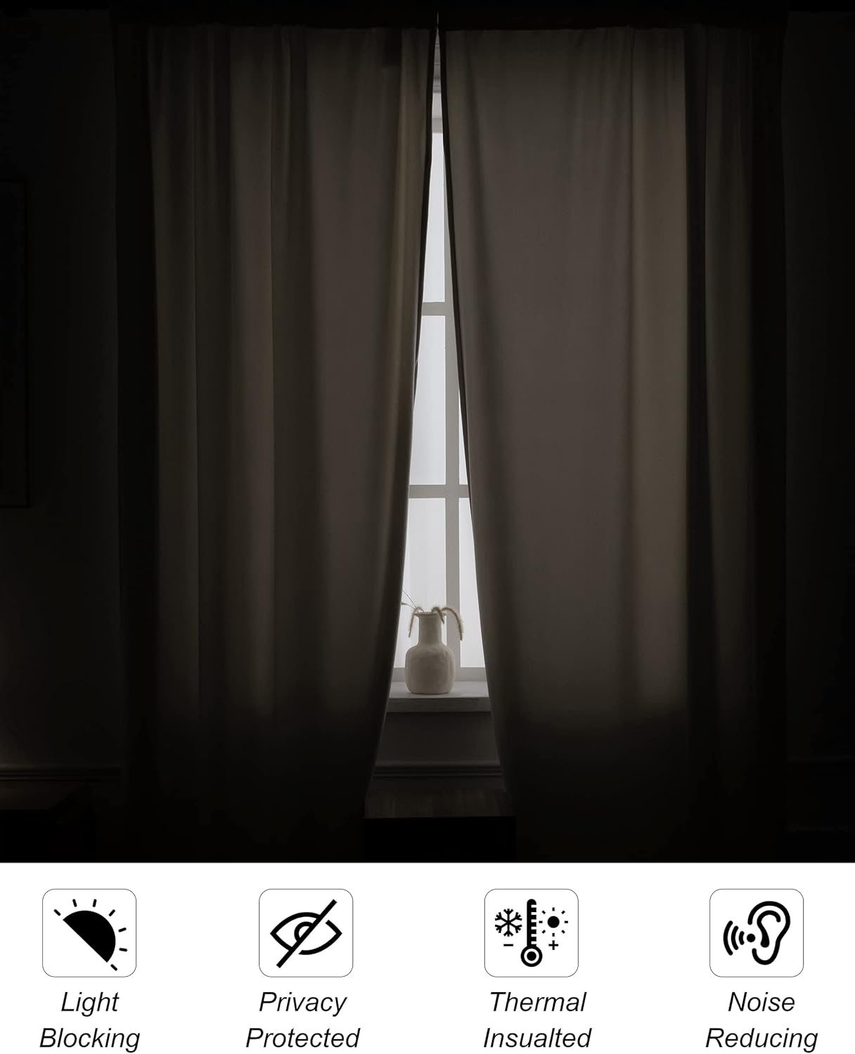 SMILETIME Velvet Curtains Set of 2 52x96 Inches Thermal Insulated Privacy Drapes