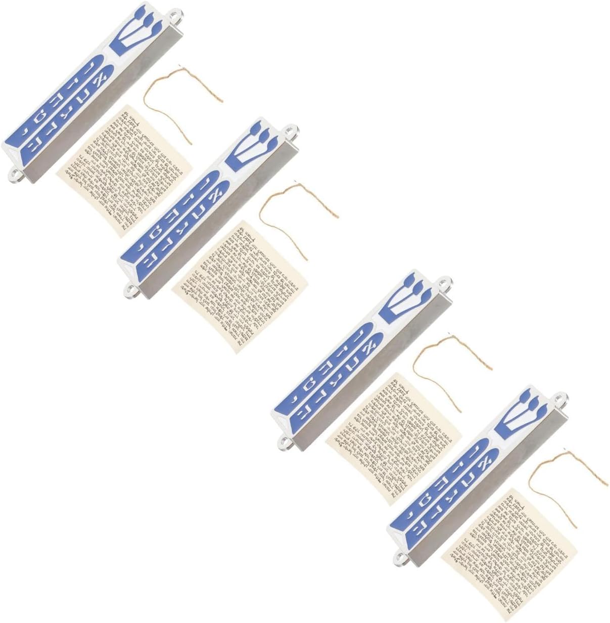 LOGOFUN 4 Pcs Metal Mezuza Door Blessing Ornament