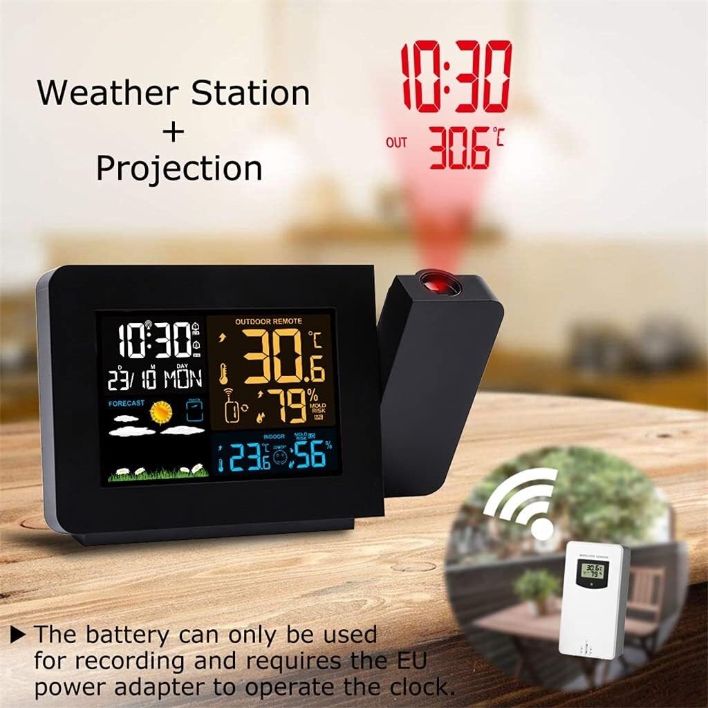 Weather Station Alarm Clock with Time Projection and Dual Alarm