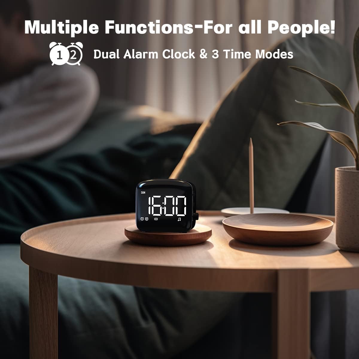 Easysleep Digital Alarm Clock with 27 Sounds and Big LED Display