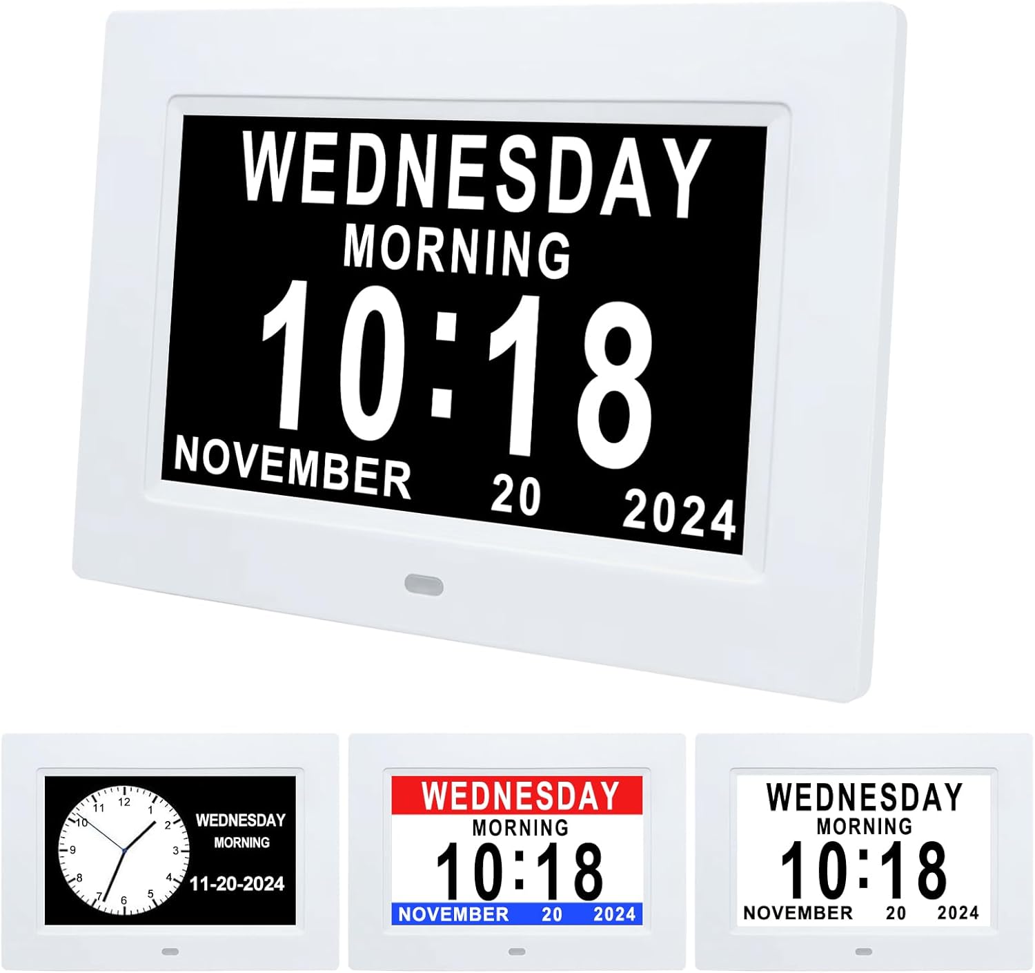 Johnziny 7 Inch Digital Clock with Day Date and Large Display