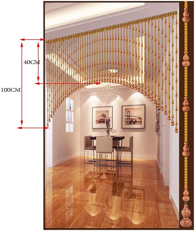 PENGFEI Natural Wood Beaded Curtain Panel