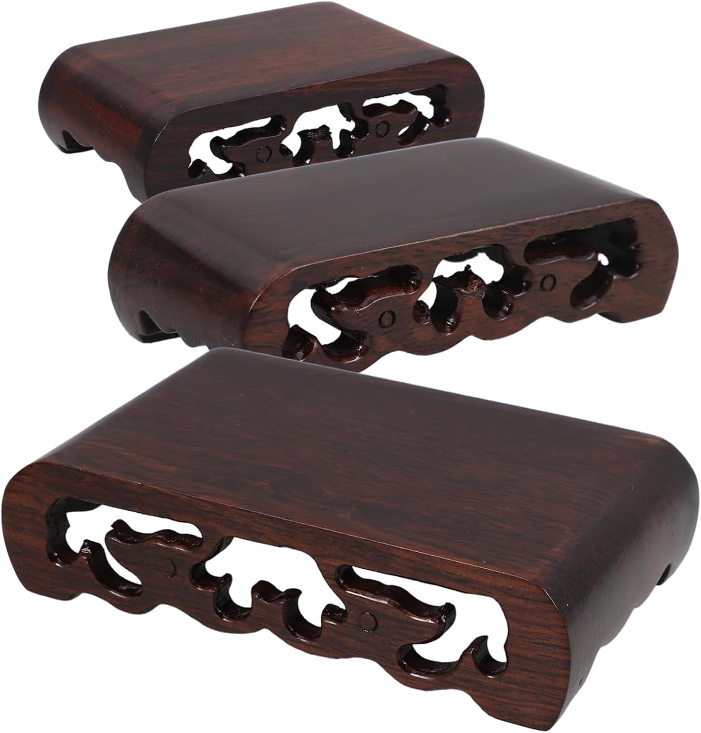 DECHOUS Rectangular Wood Pedestal Stand for Vases and Artifacts