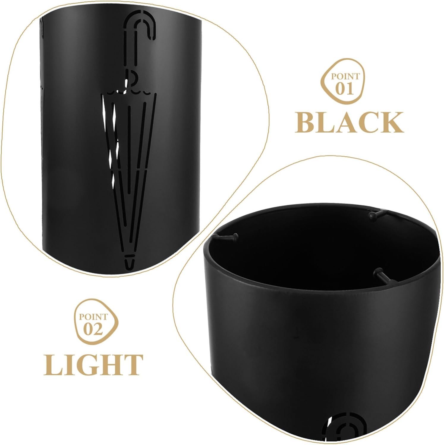 HOMSFOU Metal Umbrella Stand Holder Bucket Rack