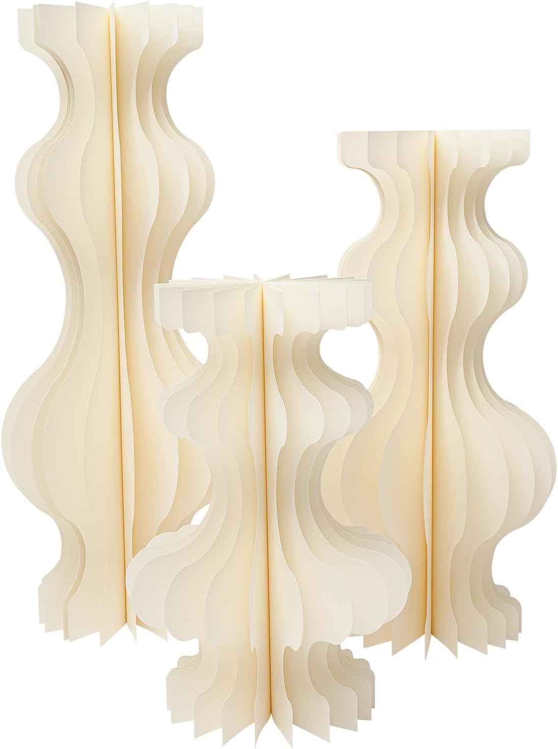 3PCs Cylinder Pedestal Stands for Party Wedding Display Set Foldable Paper Stand