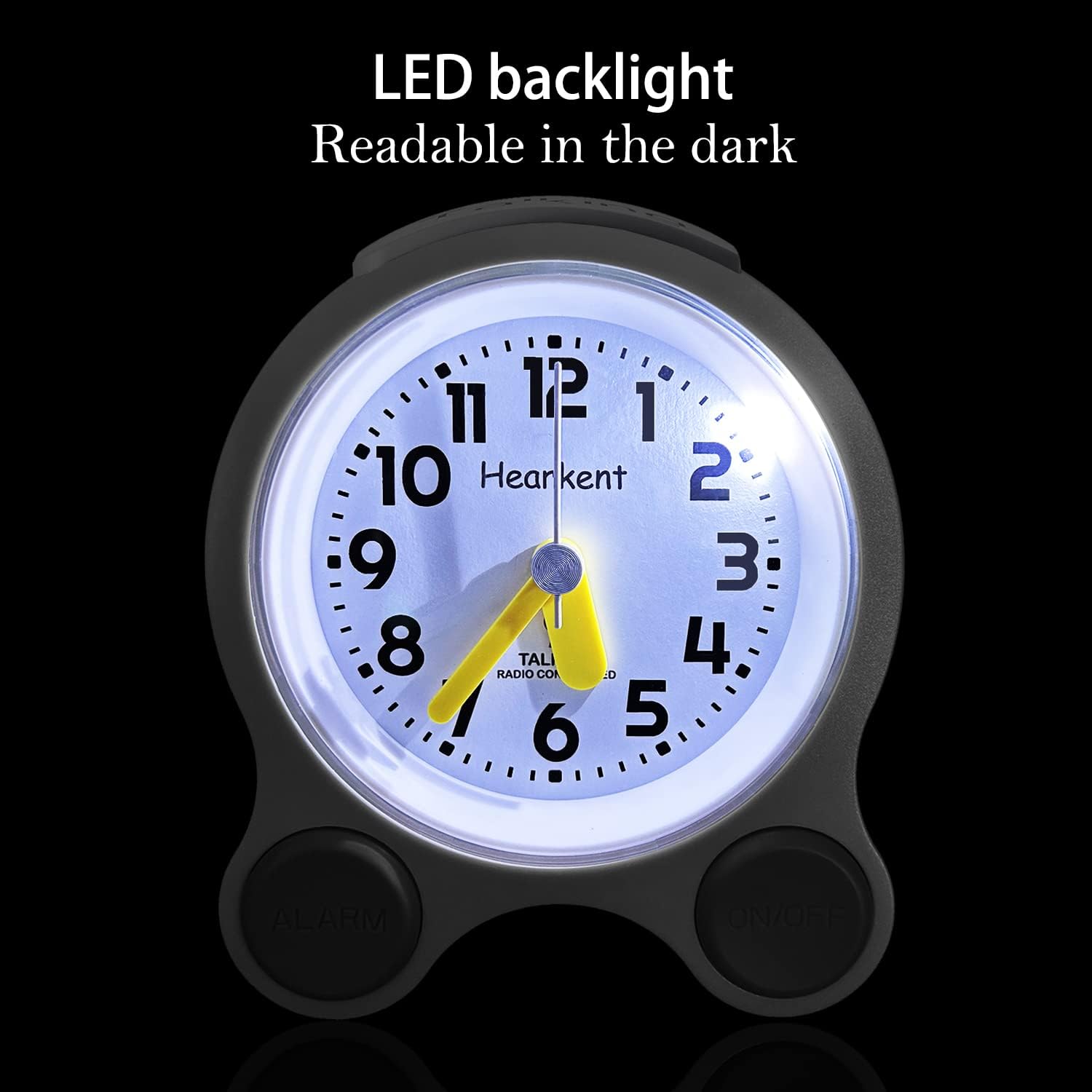 Atomic Talking Clock with Voice Snooze and LED Light for Seniors