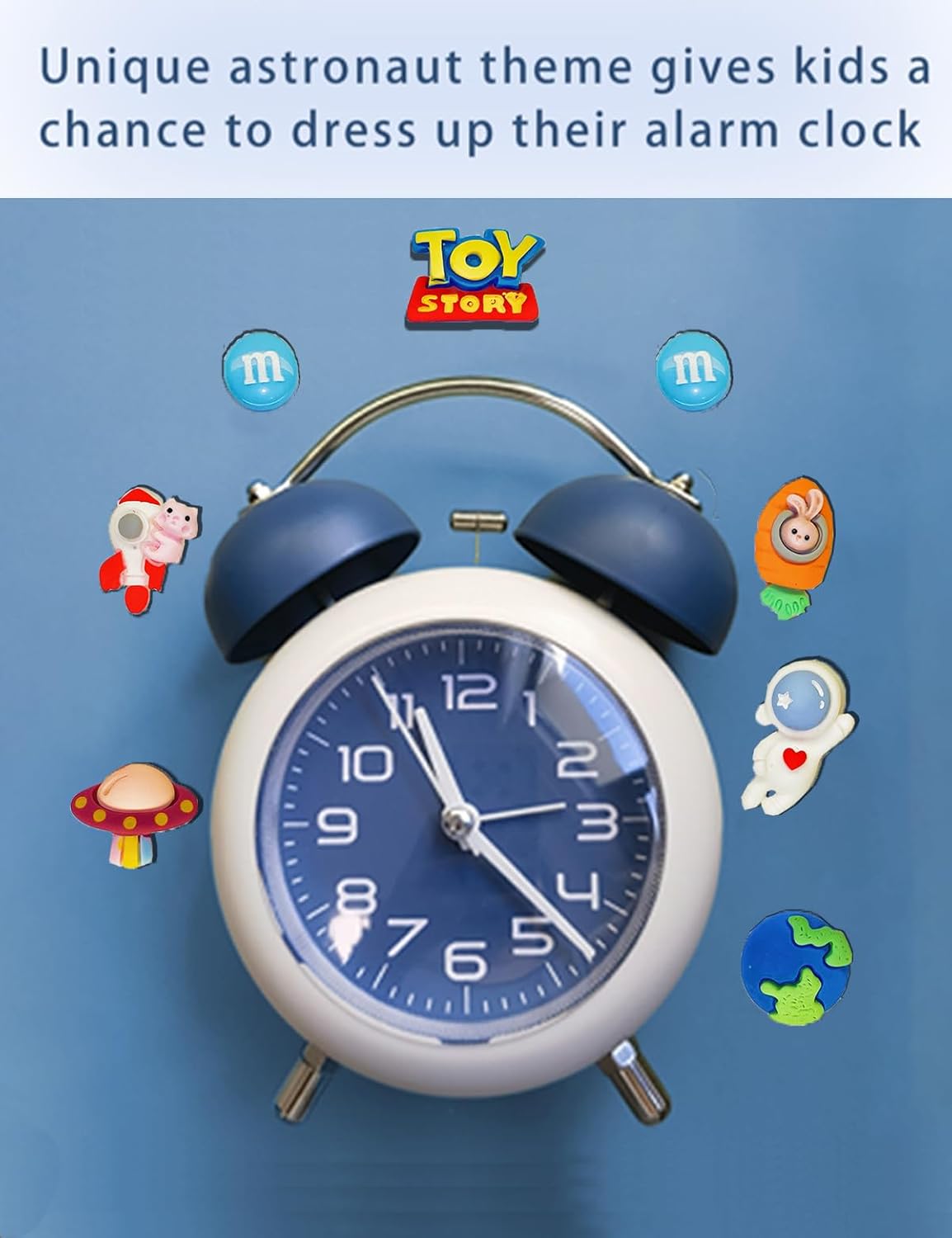 HYLING Alarm Clock for Kids with DIY Astronaut Sticker Blue