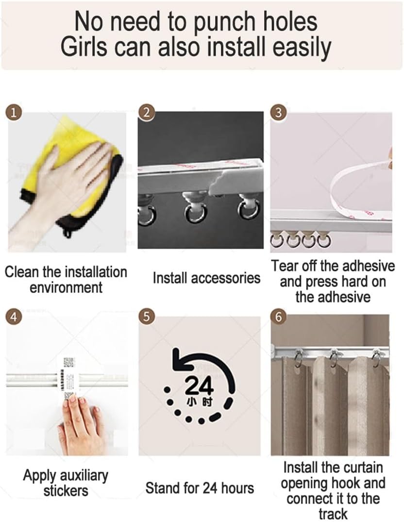 Temporary Door Curtain with Track Rail and Pleated Folding Design
