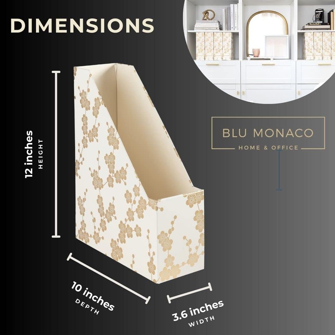BLU MONACO Foldable Magazine Storage Boxes Set of 4