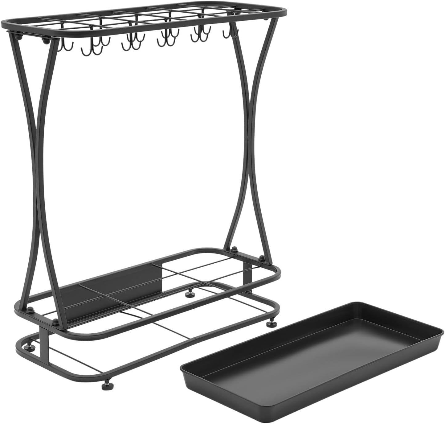 ACNAO Metal Umbrella Stand with Drip Tray and 20 Hooks