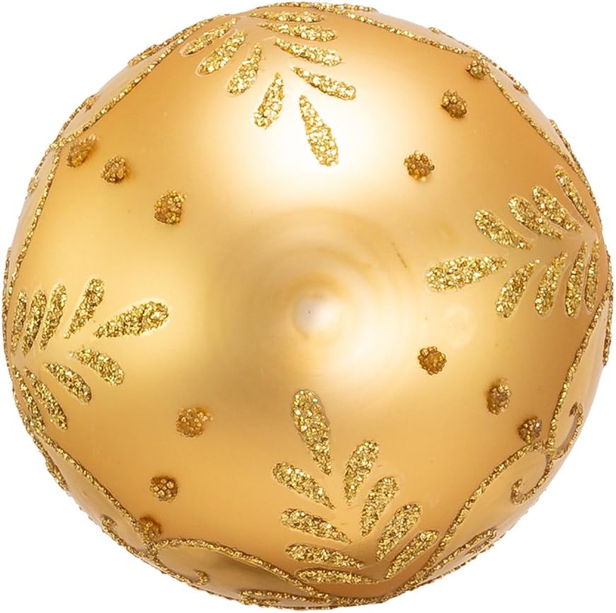 Kurt S Adler 60mm Gold Glass Ball Set of 12