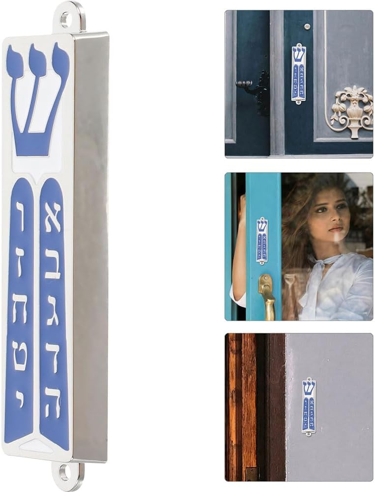 LUOZZY 2 Pcs Metal Mezuzah Scrolls Door Decor