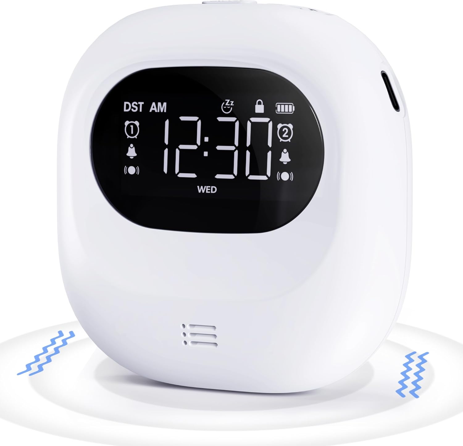 Vibrating Alarm Clock with 3 Wake Modes for Heavy Sleepers