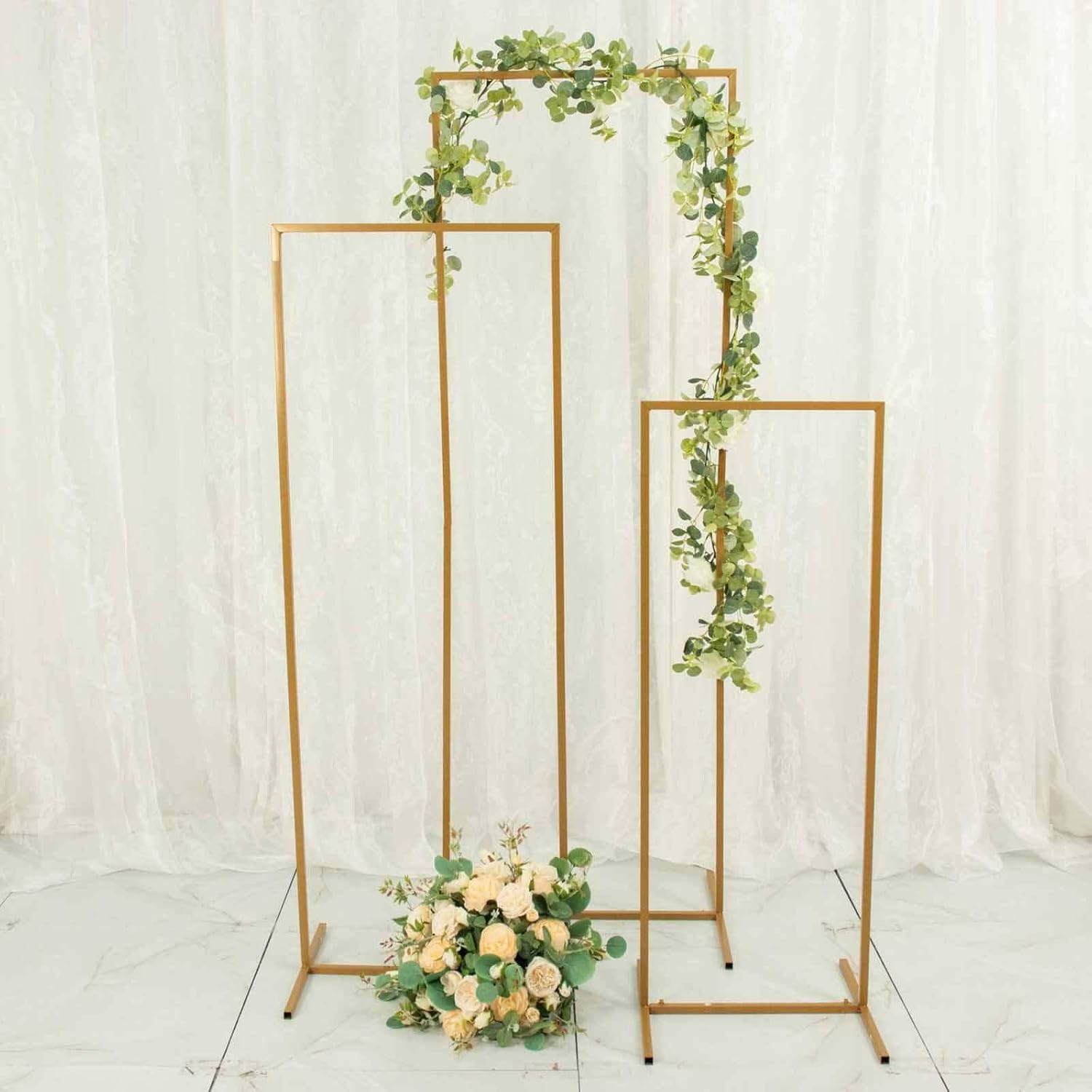 Efavormart Set of 4 Gold Metal Frame Wedding Arch Display Stand