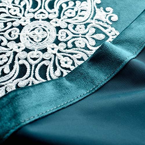 VOGOL 2 Piece Flower Embroidered Curtains Set