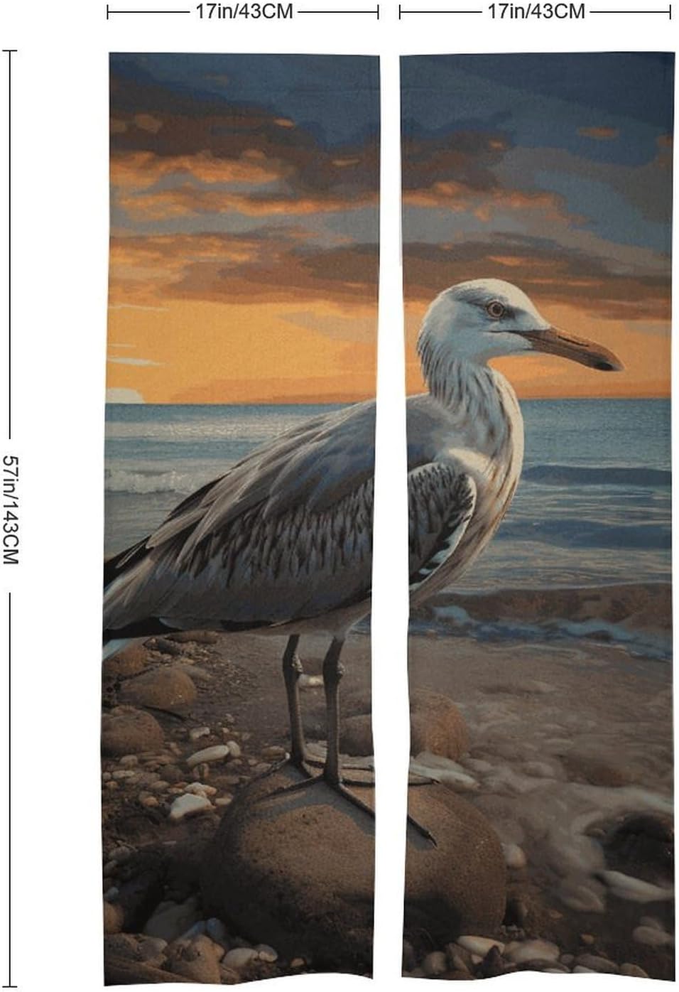 Seagull Door Cover Curtain 57x17 Inches