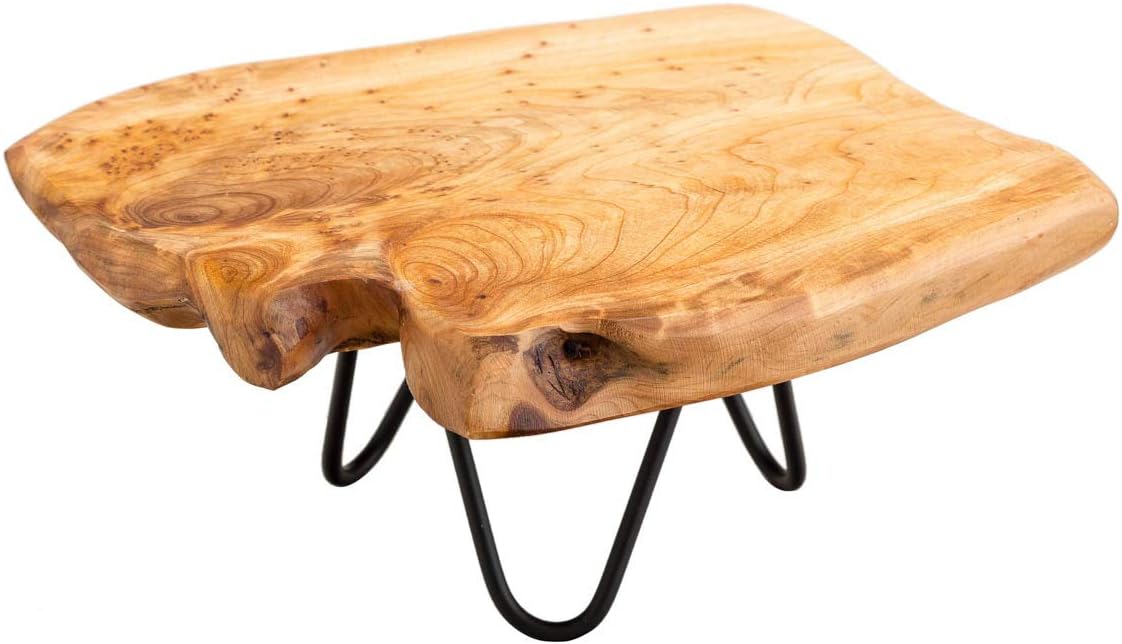 TJ Global Natural Edge Wooden Stand with Hairpin Legs