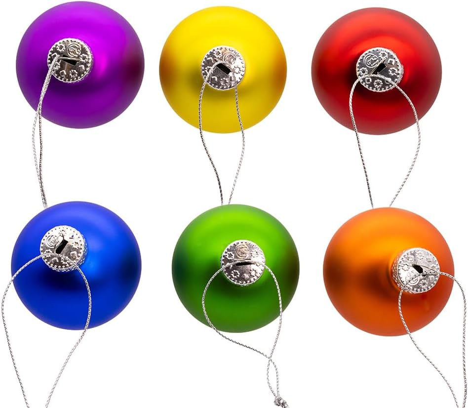 Kurt Adler 60MM Glass Rainbow Ball Ornaments Set