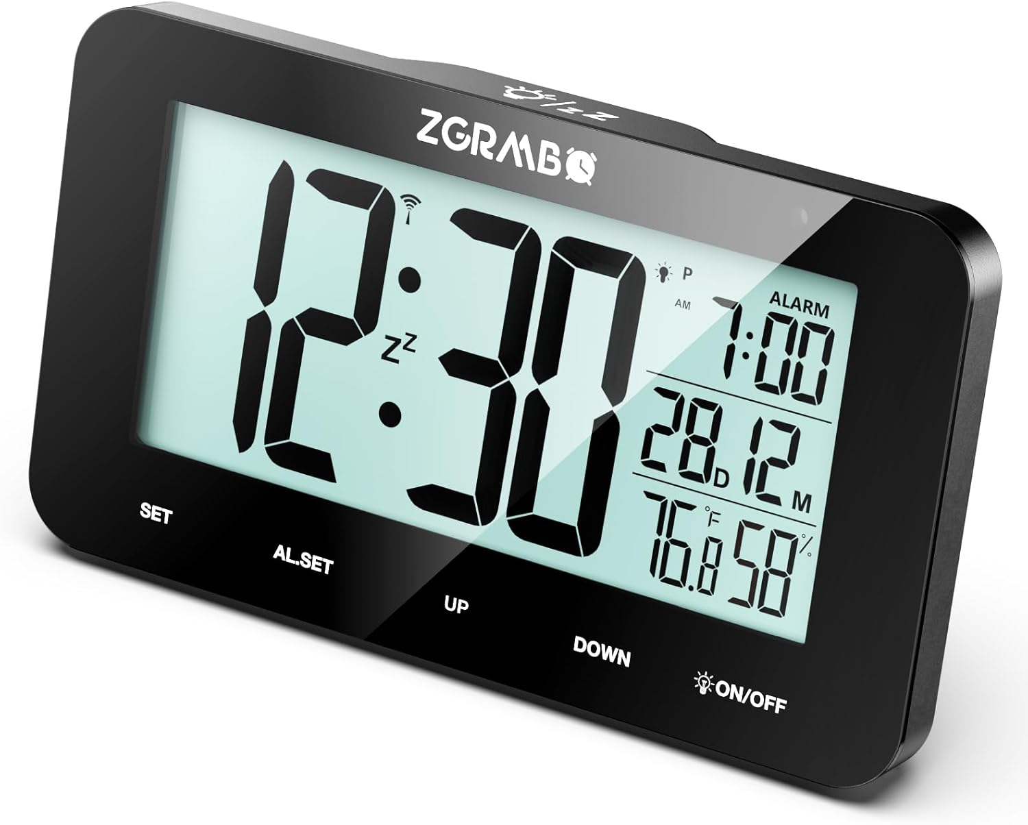 Atomic Alarm Clock with Night Light and Temp Humidity Monitoring