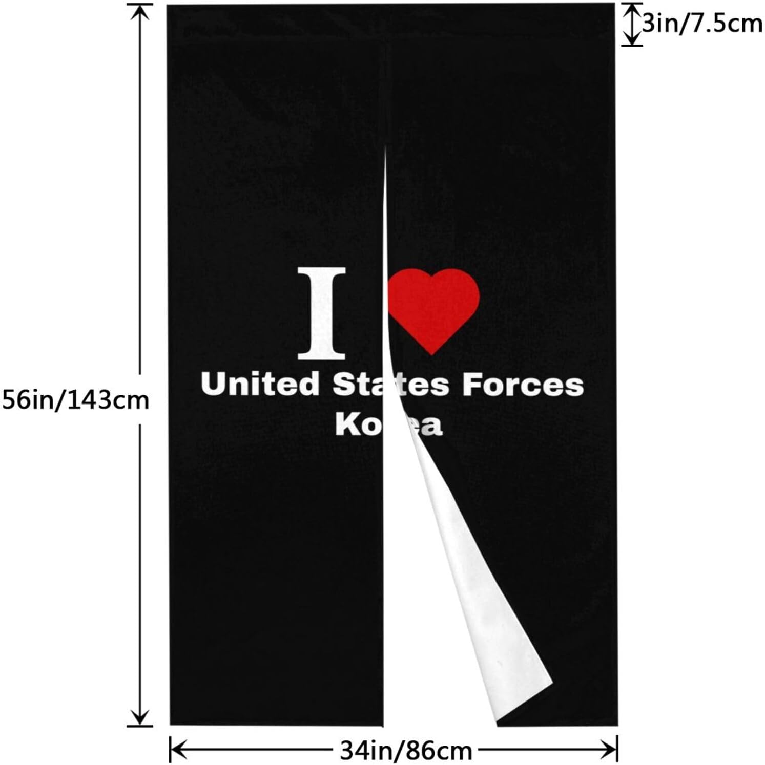 MULIHU I Love USFK Blackout Curtain for Doorway