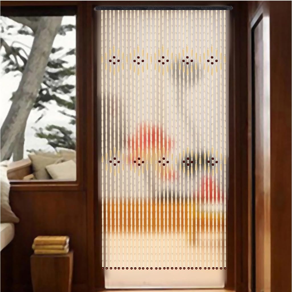 GVILTY Bamboo Beaded Curtains for Doorway and Room Divider