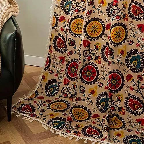 Deeprove Boho Curtain with Tassels 59 x 63