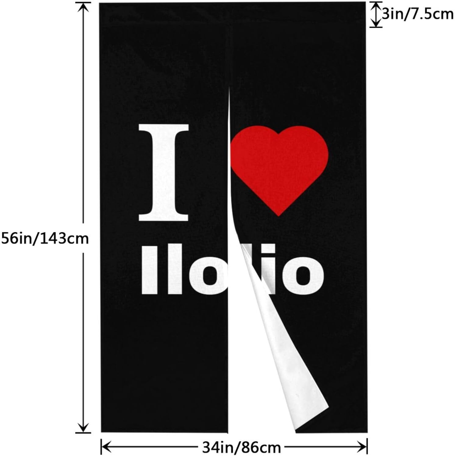 I Love Ilolio Blackout Curtains 34x56in Door Partition