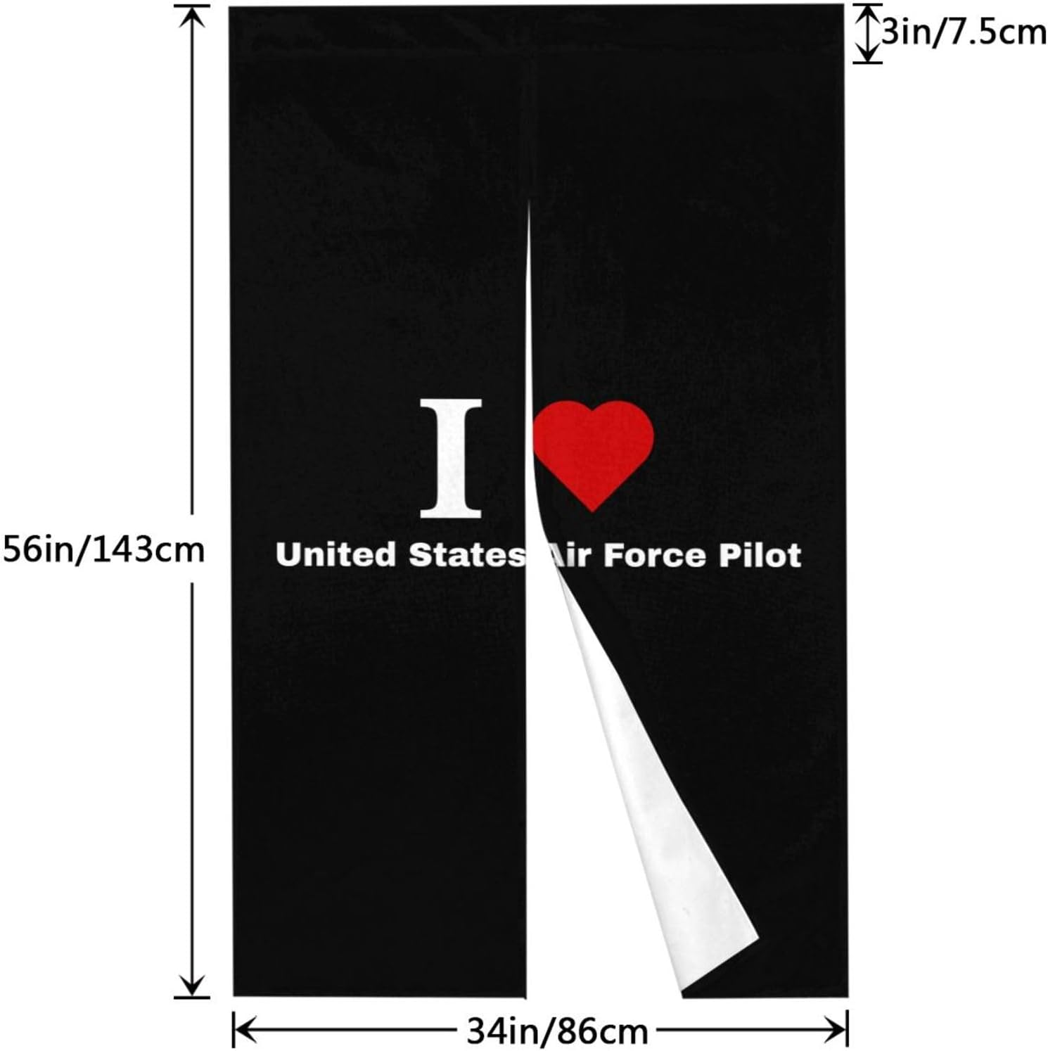 I Love US Air Force Pilot Blackout Curtains 34x56in