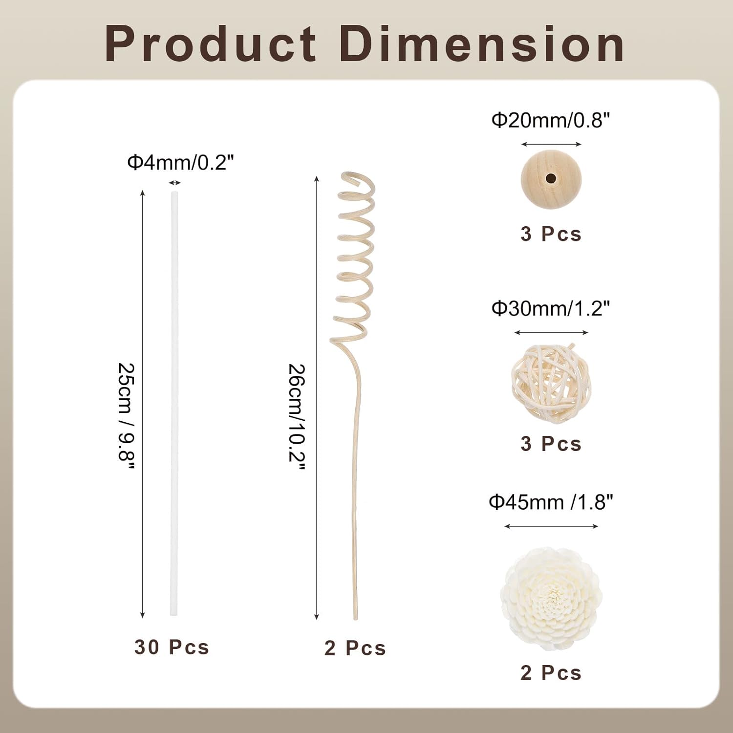 Uxcell Reed Diffuser Sticks Set 41Pcs White