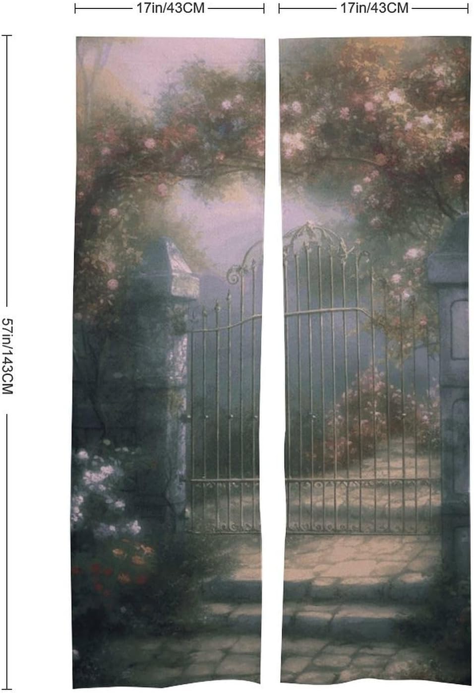 Secret Garden Door Cover Curtain 57x17 Inches