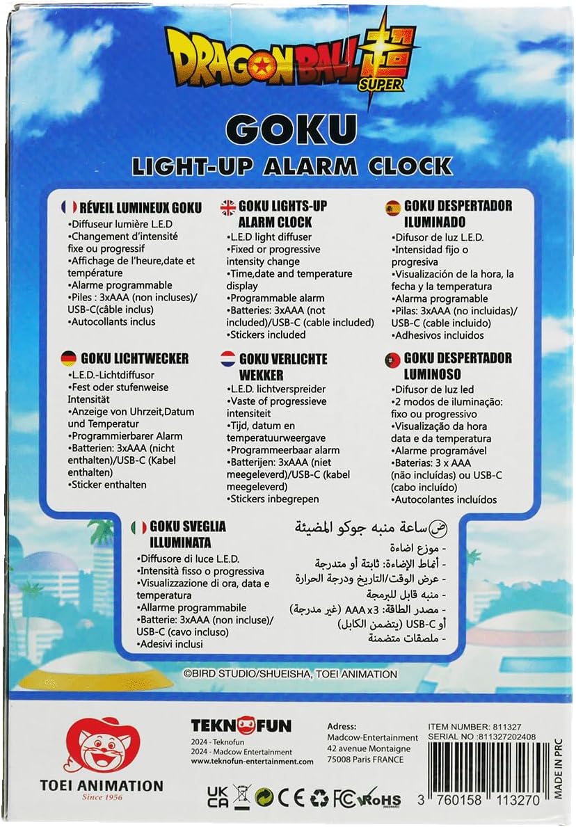 Dragon Ball Super Goku Light Up Alarm Clock
