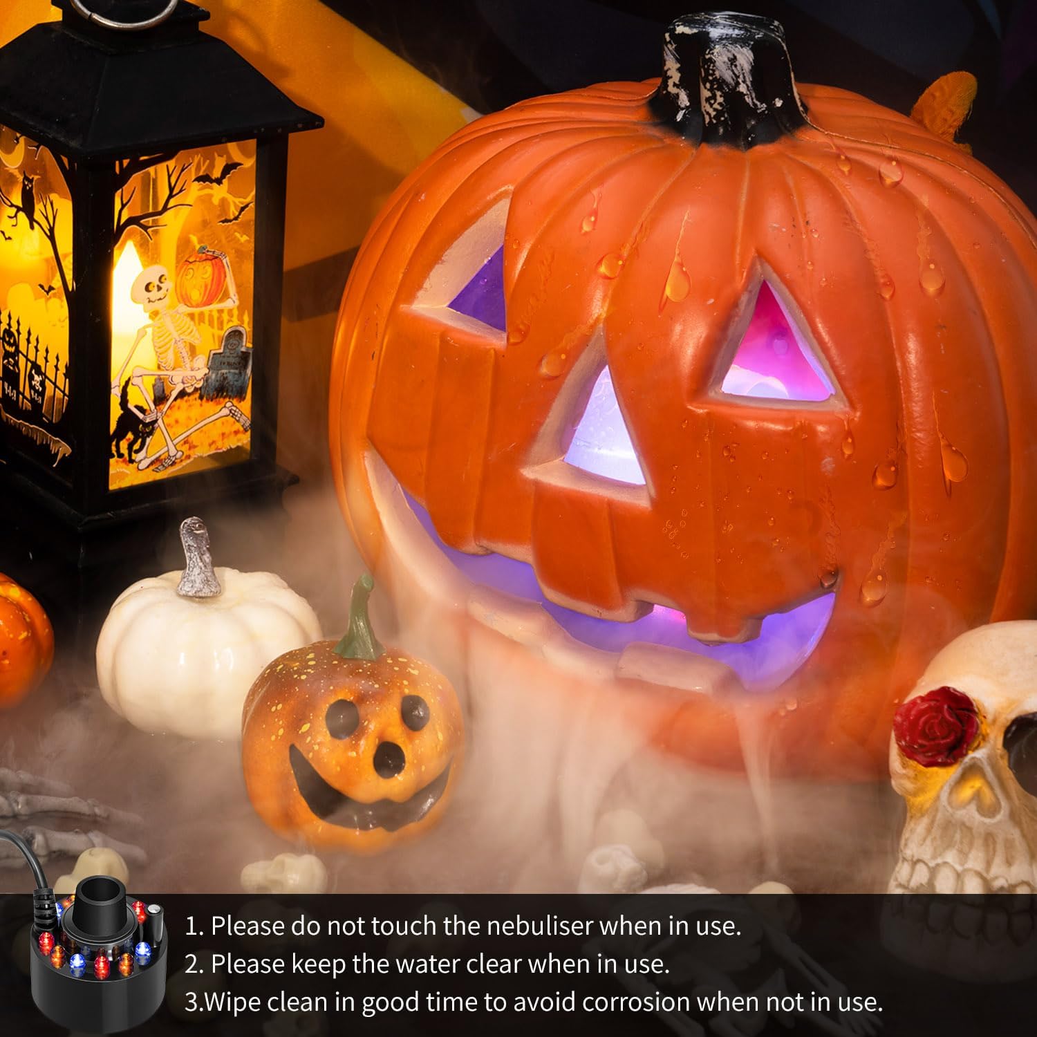 3Pcs Halloween Mist Maker for Cauldron and Indoor Fountain