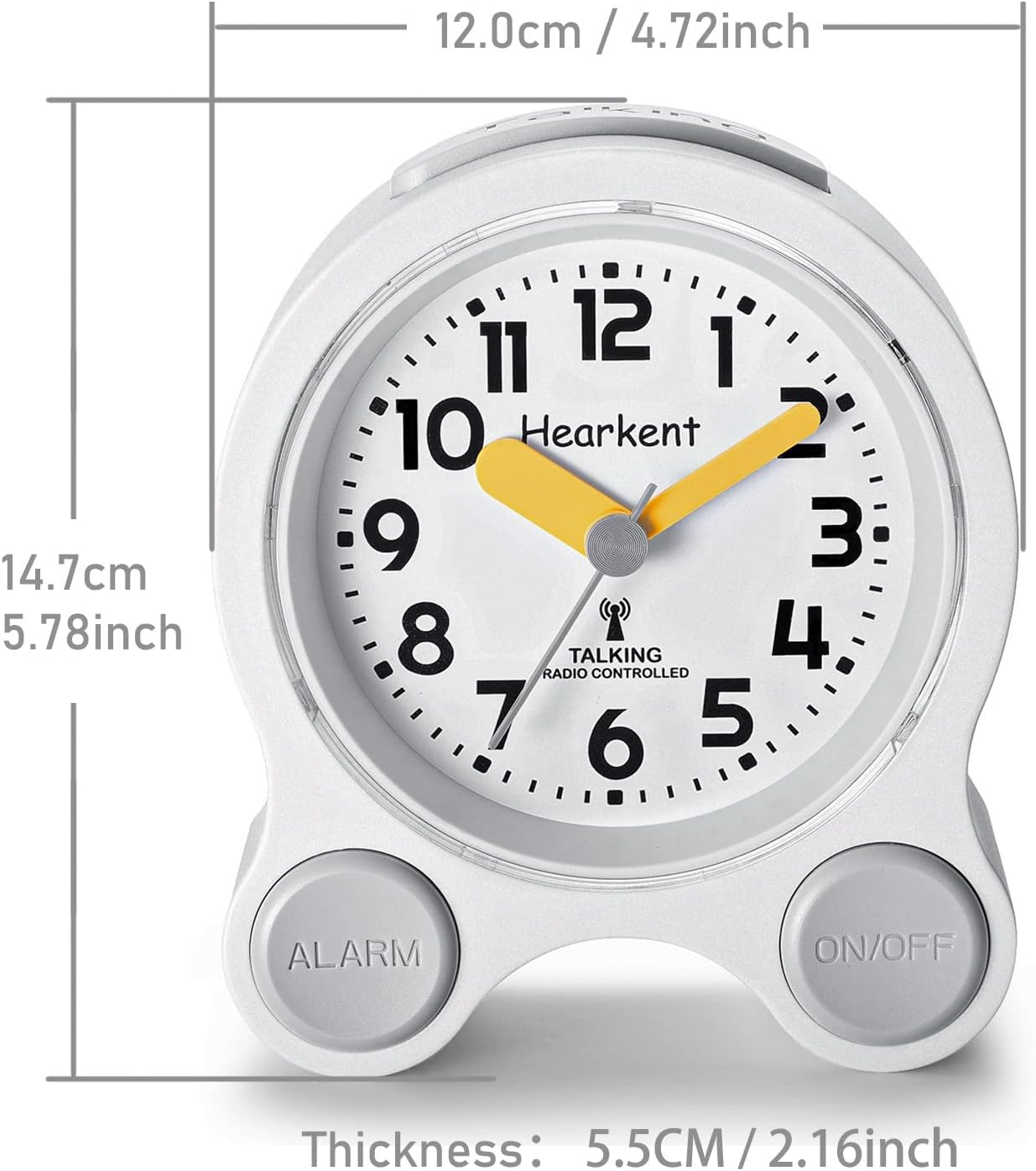 Atomic Talking Clock with Voice Snooze and LED Light for Seniors
