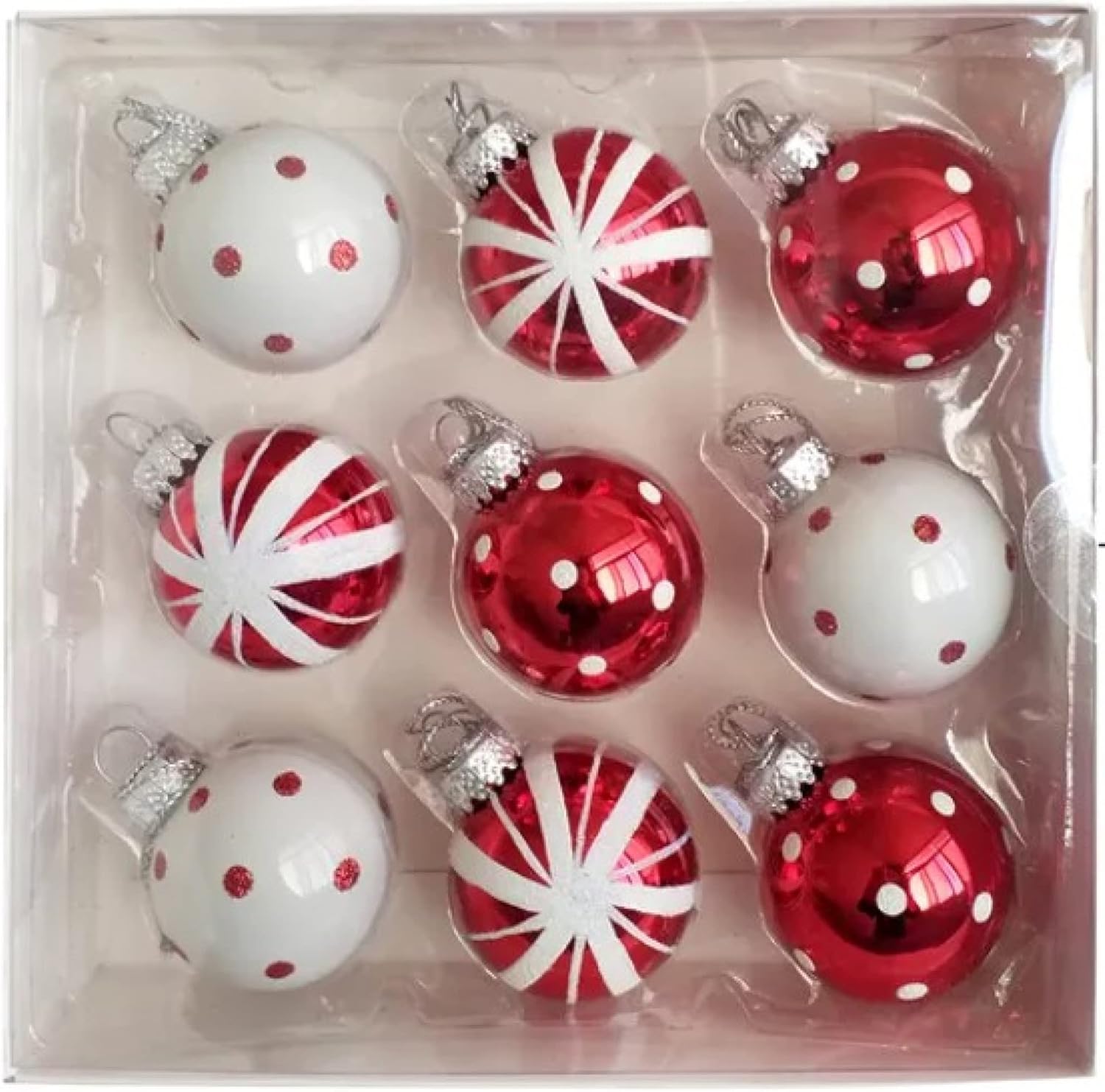 Kurt S Adler 40MM Glass Ball Ornaments 9-Piece Set
