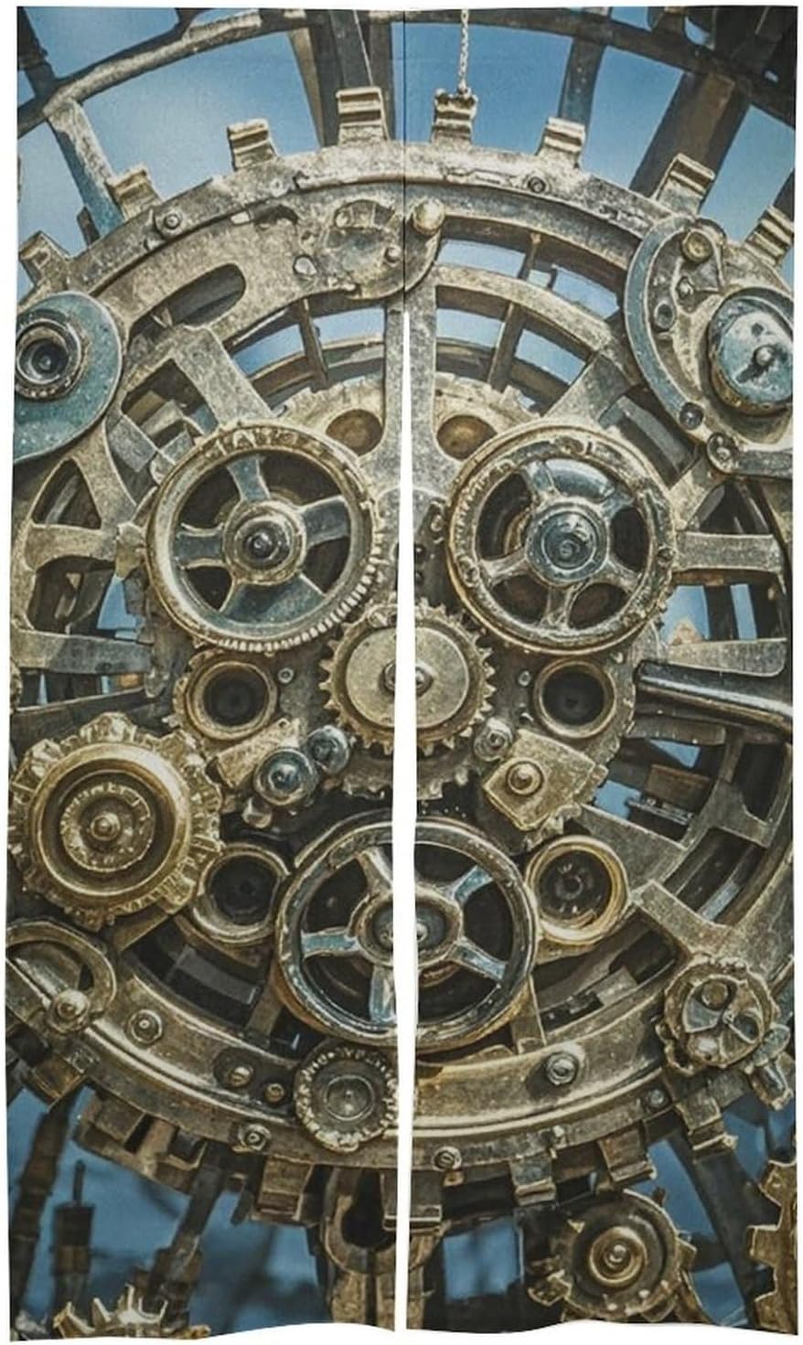 Cool Steampunk Gears Door Cover Curtain 57x17 Inches