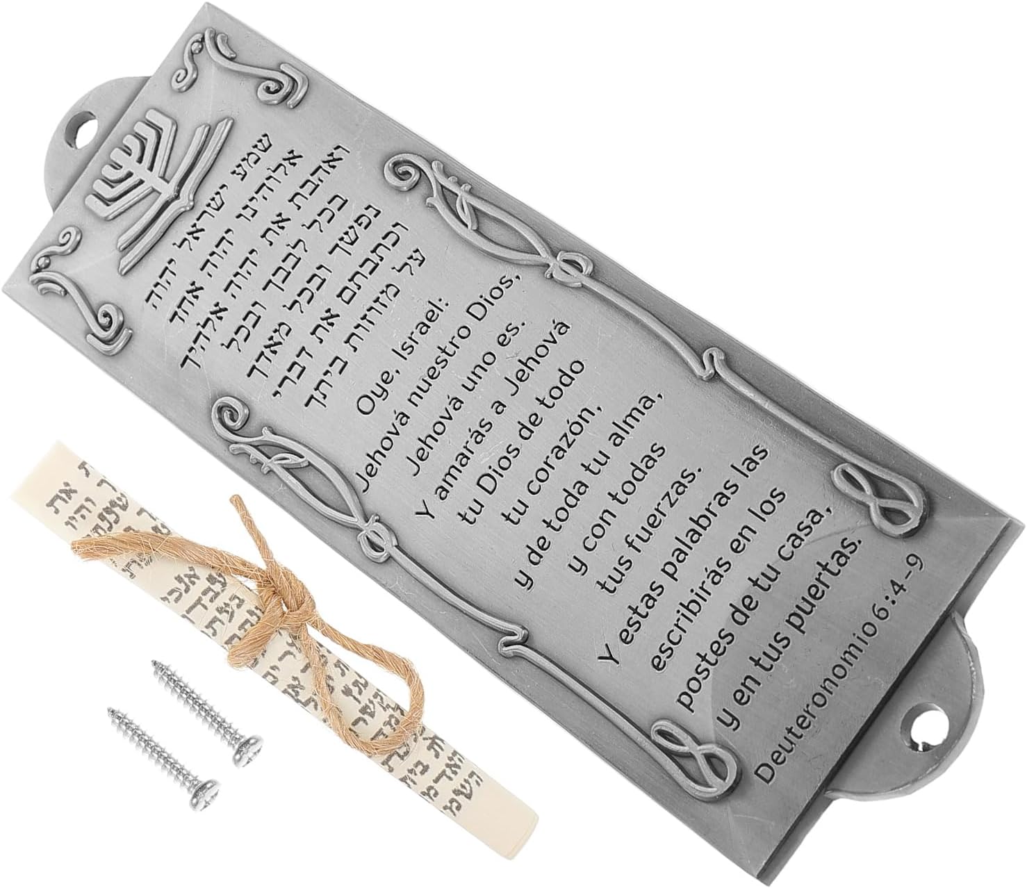 LOGOFUN Silver Mezuzah with Scroll for Doorway Decoration