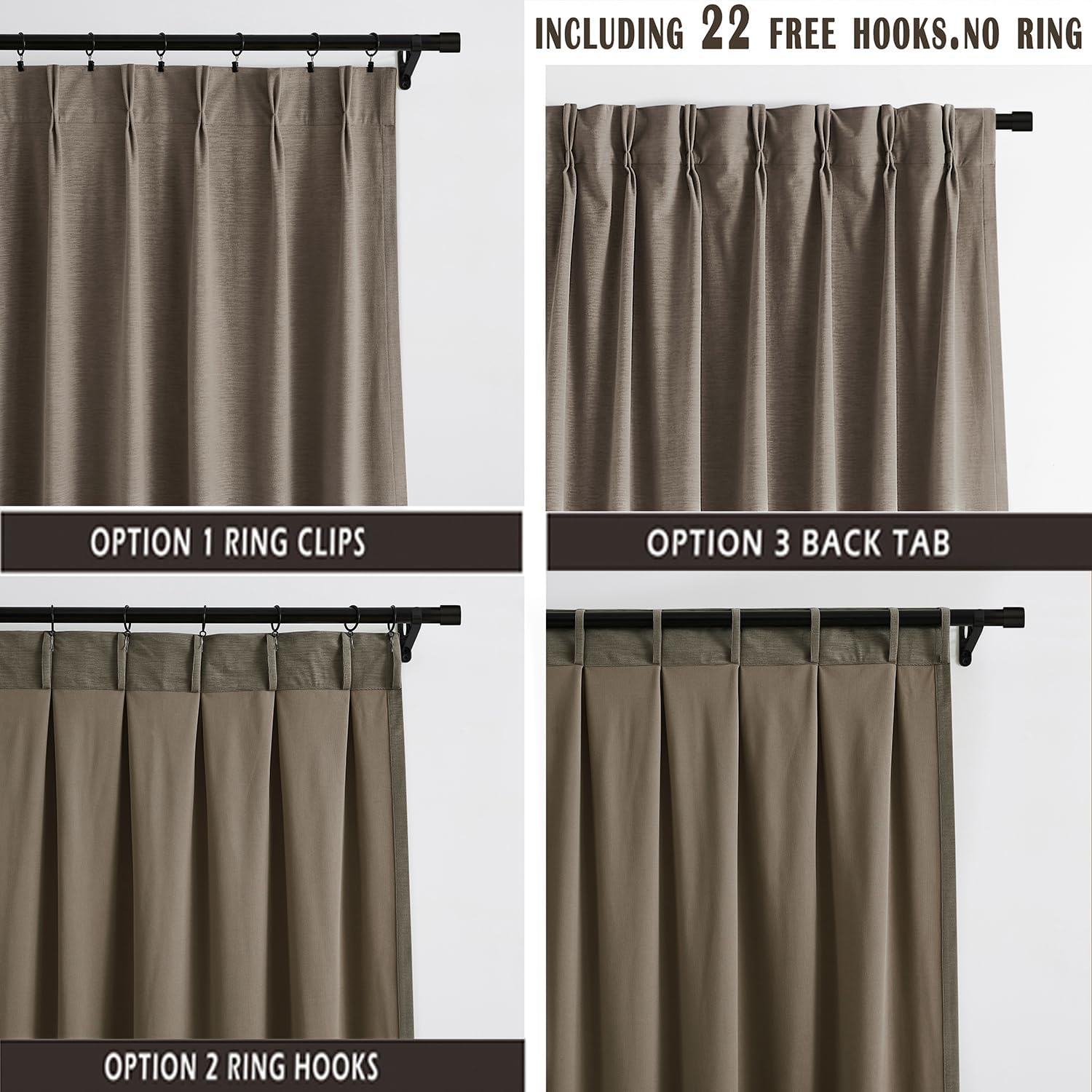 Kayne Studio Tan Velvet Pinch Pleated Curtains 95 Inch